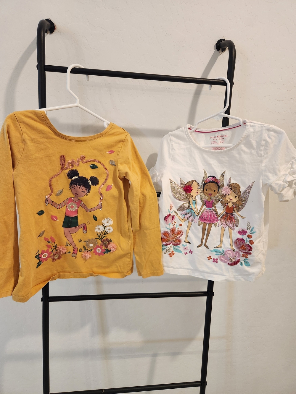 Isaac Mizrahi Mustard Yellow Long-Sleeve Graphic Tee - Girl & Floral Motif